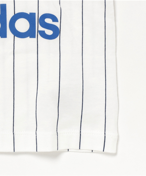 adidas（アディダス）の「オリジナルス Tシャツ[TKO TREFOIL TEE PINSTRIPE]<mstko>（Tシャツ/カットソー・キッズ・ホワイト×ブルー・100/120/110/90）」の5枚目の写真