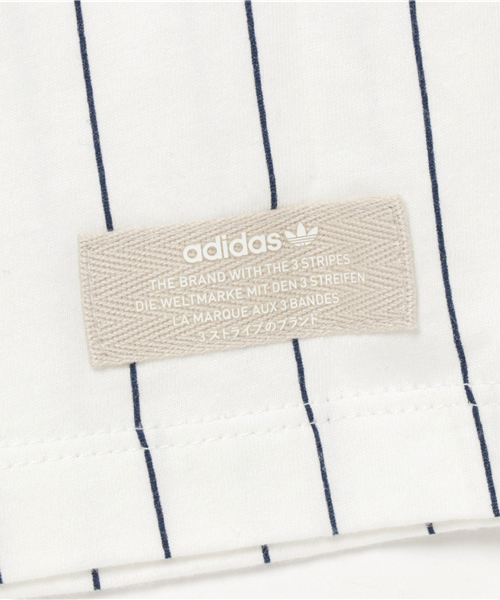 adidas（アディダス）の「オリジナルス Tシャツ[TKO TREFOIL TEE PINSTRIPE]<mstko>（Tシャツ/カットソー・キッズ・ホワイト×ブルー・100/120/110/90）」の8枚目の写真