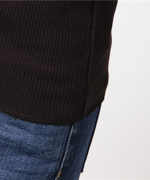 mysty woman(ミスティウーマン)の「スパンリブムジ&ボーダーレースアップTシャツ(Tシャツ/カットソー・レディース・ブラック/イエロー系その他/ブルー系その他/オフホワイト/ダークグリーン/ダークオレンジ・FREE)」の12枚目の写真