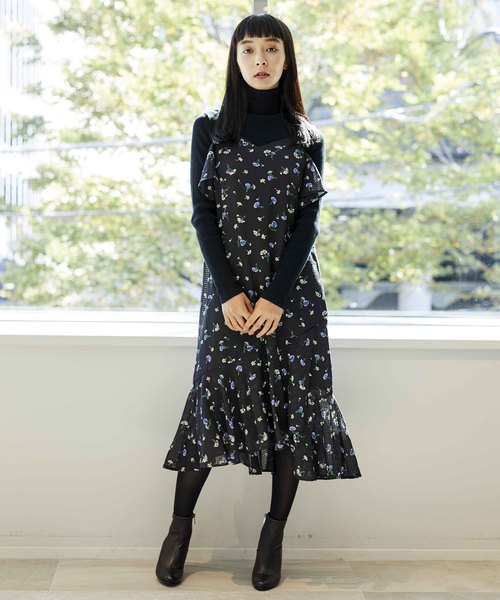 NINE（ナイン）の「【NINE(ナイン)】《STUDIOUS別注》フラワーワンピース x リブニットセットアップ（ワンピース・レディース・ピンク/ブルー・FREE）」の15枚目の写真