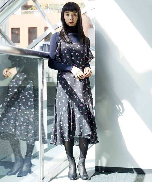 NINE（ナイン）の「【NINE(ナイン)】《STUDIOUS別注》フラワーワンピース x リブニットセットアップ（ワンピース・レディース・ピンク/ブルー・FREE）」の14枚目の写真
