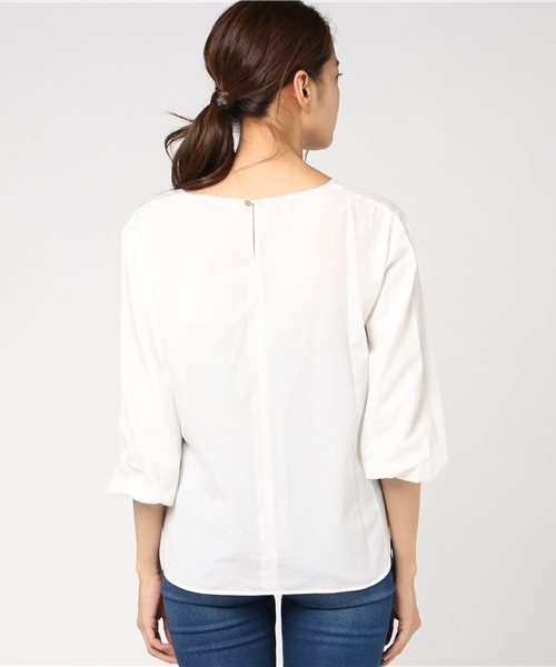 un dix cors（アンディコール）の「ポケットバルーンスリーブブラウス（シャツ/ブラウス・レディース・ネイビー/イエロー/ホワイト/ブラウン・ﾌﾘ-）」の7枚目の写真