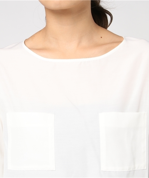 un dix cors（アンディコール）の「ポケットバルーンスリーブブラウス（シャツ/ブラウス・レディース・ネイビー/イエロー/ホワイト/ブラウン・ﾌﾘ-）」の8枚目の写真