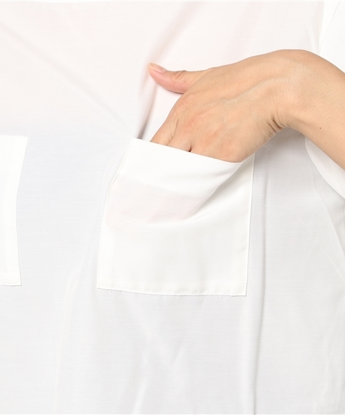 un dix cors（アンディコール）の「ポケットバルーンスリーブブラウス（シャツ/ブラウス・レディース・ネイビー/イエロー/ホワイト/ブラウン・ﾌﾘ-）」の11枚目の写真