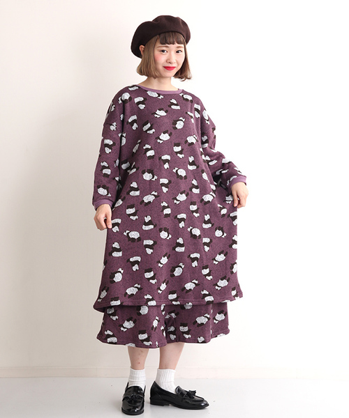 MERLOT（メルロー）の「パンダ総柄サルエルハーフパンツ2439（その他パンツ・レディース・パープル/グリーン・FREE）」の4枚目の写真