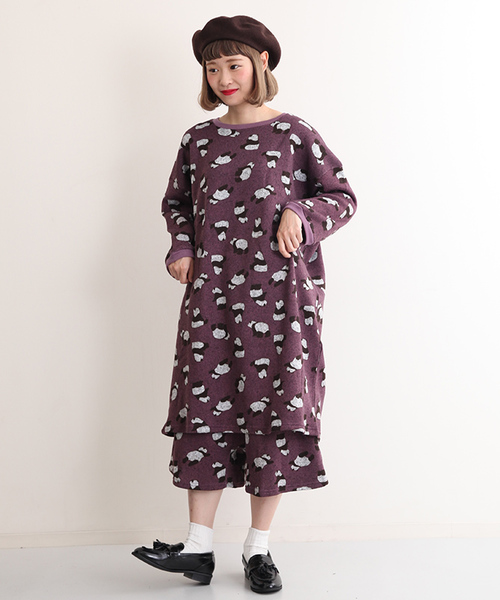 MERLOT（メルロー）の「パンダ総柄サルエルハーフパンツ2439（その他パンツ・レディース・パープル/グリーン・FREE）」の5枚目の写真