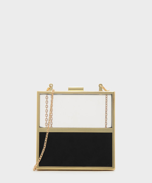 CHARLES & KEITH（チャールズ & キース）の「カラーブロックボクシィクラッチ / COLOUR BLOCK BOXY CLUTCH（クラッチバッグ・レディース・ブラック/オレンジ・S）」の2枚目の写真