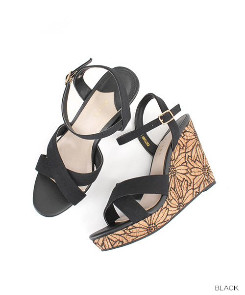 RANDA（ランダ）の「フラワー刺繍サンダル（サンダル・レディース・ピンク/ブルー/ブラック/ホワイト・LL/M/L/S）」の10枚目の写真