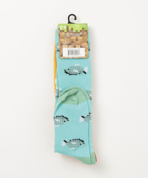 Minecraft マインクラフト ソックス Knee Highs ヤマネコ 生魚 2 Pack 1set Mf045gsbgl 靴下 ソックス 靴下 Ability アビリティ のファッション通販 Zozotown