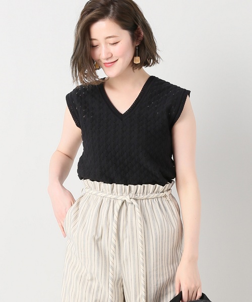 IENA(イエナ)の「バルファスレースノースリーブ◆(Tシャツ/カットソー・レディース・ブラック/アイボリー/イエロー・FREE)」の16枚目の写真