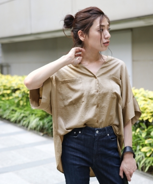 laboratory work(ラボラトリーワーク)の「オーバーポケットシャツ(シャツ/ブラウス・レディース・スモークグレー/ライトブラウン/オリーブ・MEDIUM)」の10枚目の写真