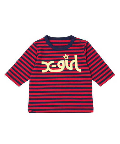 X-girl Stages（エックスガールステージス）の「BASIC H/S TEE （4T～7T）（Tシャツ/カットソー・キッズ・ブラック/ネイビー/ピンク/レッド・4T/5T/6T/7T）」の3枚目の写真