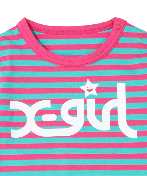 X-girl Stages（エックスガールステージス）の「BASIC H/S TEE （4T～7T）（Tシャツ/カットソー・キッズ・ブラック/ネイビー/ピンク/レッド・4T/5T/6T/7T）」の7枚目の写真
