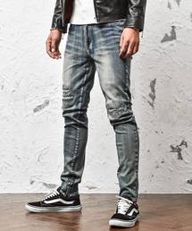 裾ZIPダメージデニムパンツ メンズ ボトムス ジーンズ デニム ダメージデニム