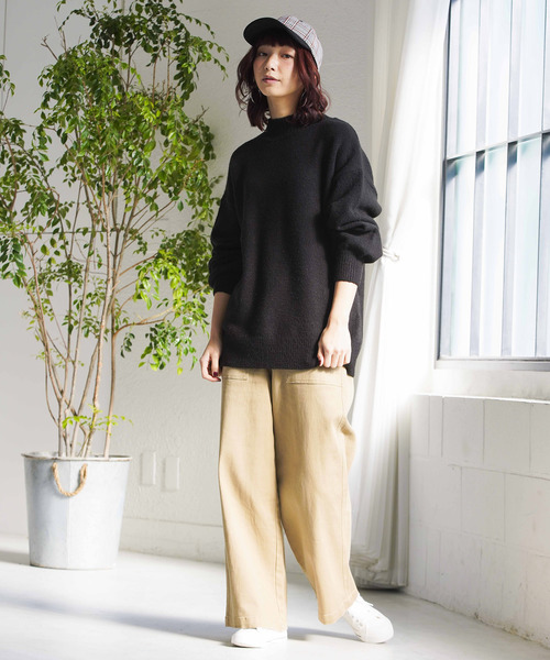 WEGO（ウィゴー）の「WEGO/ハイネックビッグシルエットニット（ニット/セーター・レディース・ホワイト/ブラック/パープル/サックスブルー/イエロー/ライトベージュ・FREE）」の13枚目の写真