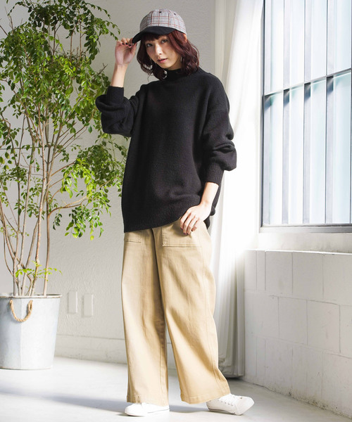 WEGO（ウィゴー）の「WEGO/ハイネックビッグシルエットニット（ニット/セーター・レディース・ホワイト/ブラック/パープル/サックスブルー/イエロー/ライトベージュ・FREE）」の14枚目の写真