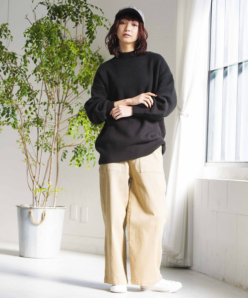 WEGO（ウィゴー）の「WEGO/ハイネックビッグシルエットニット（ニット/セーター・レディース・ホワイト/ブラック/パープル/サックスブルー/イエロー/ライトベージュ・FREE）」の15枚目の写真