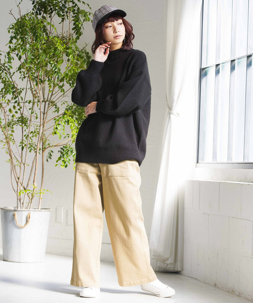 WEGO（ウィゴー）の「WEGO/ハイネックビッグシルエットニット（ニット/セーター・レディース・ホワイト/ブラック/パープル/サックスブルー/イエロー/ライトベージュ・FREE）」の16枚目の写真