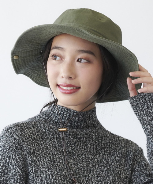 milsa(ミルサ)の「【milsa】 WASHED ADVENTURE HAT/【ミルサ】ウォッシュド アドベンチャー フェス ハット(ハット)」|カーキ