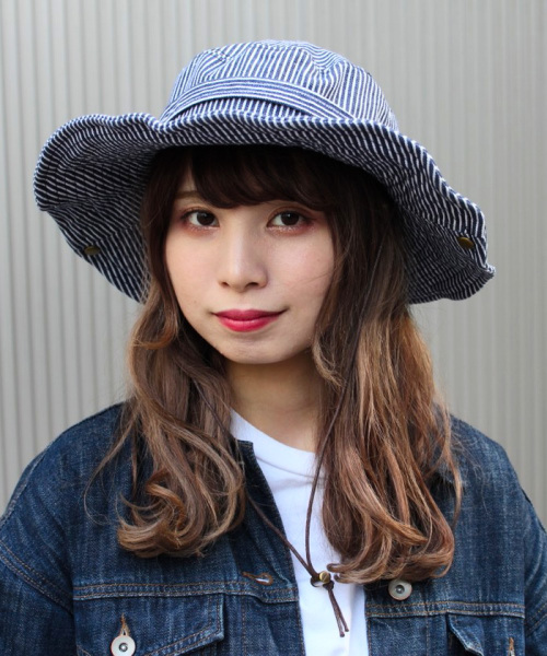 milsa（ミルサ）の「【milsa】 WASHED ADVENTURE HAT/【ミルサ】ウォッシュド　アドベンチャー　フェス　ハット（ハット・レディース・カモフラージュ/ブルー/ライトグレー/ライトブルー/ベージュ/ネイビー/ブラック/カーキ/オフホワイト/グレー・M(57.5)/M/57.5cm）」の15枚目の写真