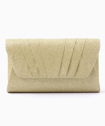 プリーツスクエア型フォルムのクラッチパーティーバッグ 結婚式 パーティー お呼ばれ オケージョン