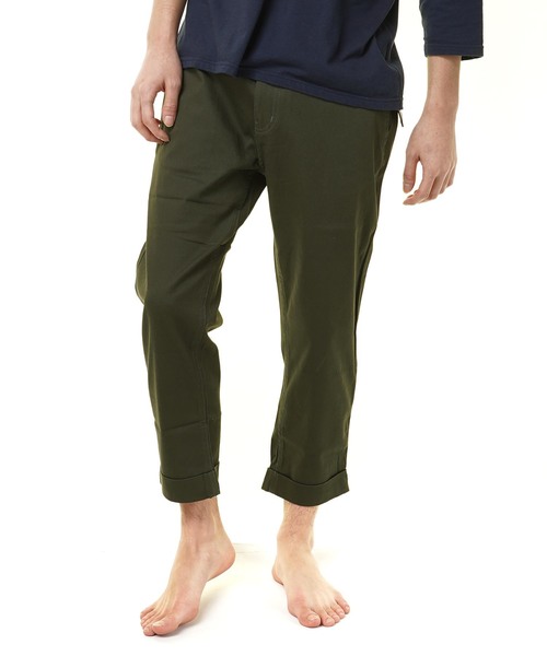 おしゃれスタ（オシャレスタ）の「ストレッチツイルクロップドパンツ(IR) レディース メンズ（その他パンツ・メンズ・ホワイト/ブラック/ベージュ/ネイビー/レッド/カーキ・S/M/L/XL）」の4枚目の写真