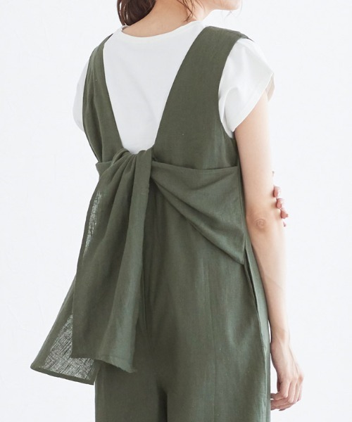 バックリボンオールインワン