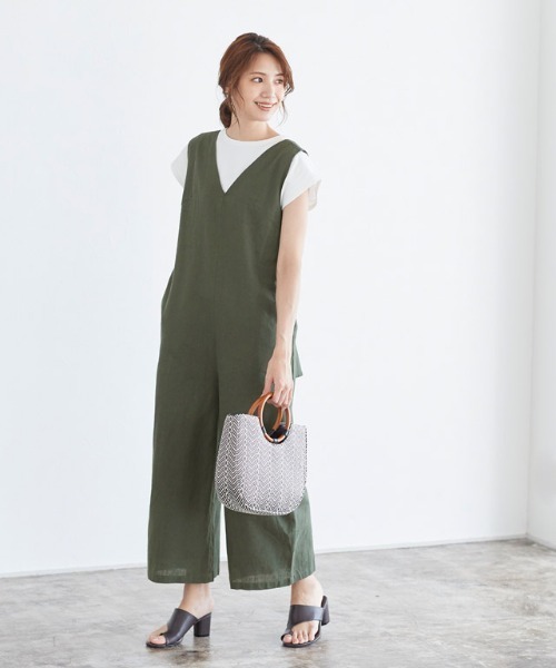 バックリボンオールインワン