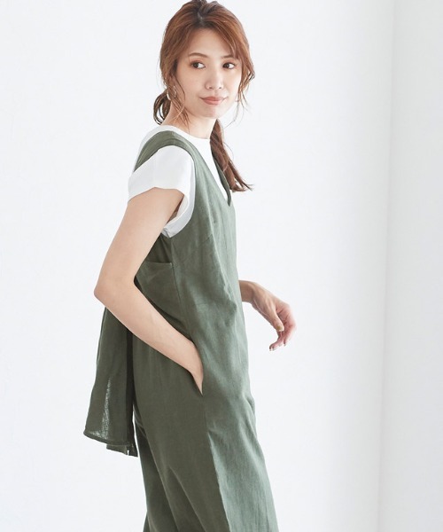 Pierrot（ピエロ）の「バックリボンオールインワン（つなぎ/オールインワン・レディース・オレンジ系その他/ベージュ/カーキ/ネイビー・L/M）」の9枚目の写真