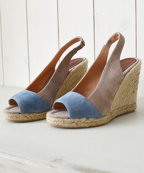 SHIPS for women（シップスフォーウィメン）の「FLAMENQUITAS:2トーン ウェッジ◇（サンダル・レディース・ブラック/ベージュ/ブルー・35/36/37/38）」の3枚目の写真