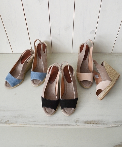 SHIPS for women（シップスフォーウィメン）の「FLAMENQUITAS:2トーン ウェッジ◇（サンダル・レディース・ブラック/ベージュ/ブルー・35/36/37/38）」の4枚目の写真