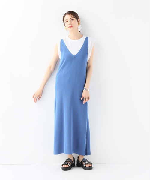 CITYSHOP（シティーショップ）の「ニットキャミワンピース◆（ワンピース・レディース・スカイブルー/ブラック・FREE）」の6枚目の写真