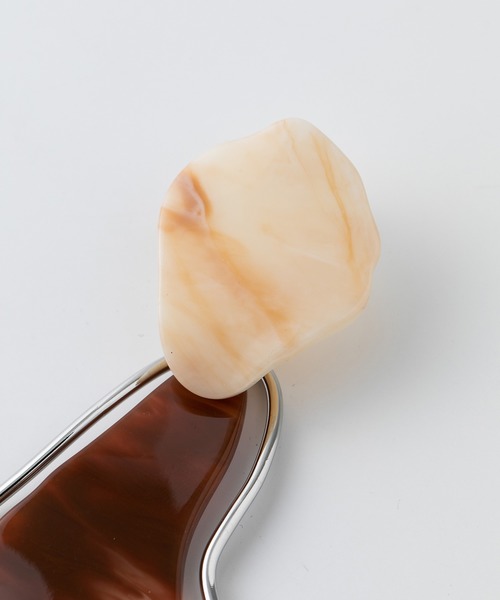 UNITED TOKYO（ユナイテッドトウキョウ）の「マーブルモチーフピアス（ピアス（両耳用）・レディース・マルチ/ブラウン/パープル・1/FREE/0）」の7枚目の写真