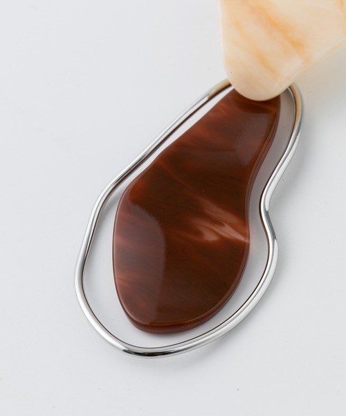 UNITED TOKYO（ユナイテッドトウキョウ）の「マーブルモチーフピアス（ピアス（両耳用）・レディース・マルチ/ブラウン/パープル・1/FREE/0）」の8枚目の写真