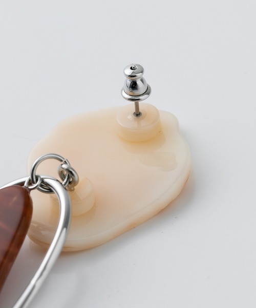 UNITED TOKYO（ユナイテッドトウキョウ）の「マーブルモチーフピアス（ピアス（両耳用）・レディース・マルチ/ブラウン/パープル・1/FREE/0）」の10枚目の写真