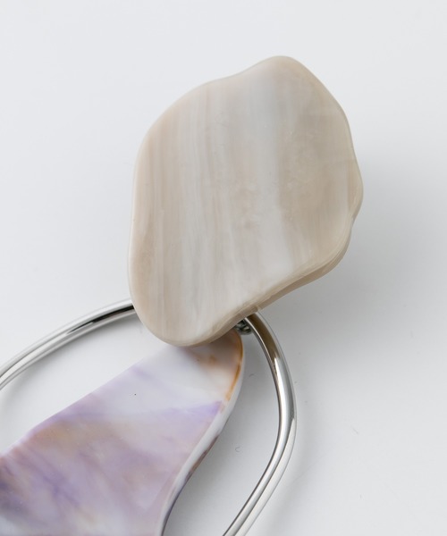 UNITED TOKYO（ユナイテッドトウキョウ）の「マーブルモチーフピアス（ピアス（両耳用）・レディース・マルチ/ブラウン/パープル・1/FREE/0）」の5枚目の写真