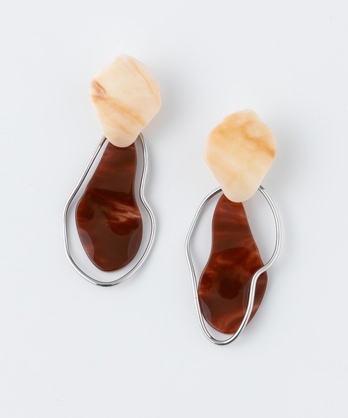 UNITED TOKYO（ユナイテッドトウキョウ）の「マーブルモチーフピアス（ピアス（両耳用）・レディース・マルチ/ブラウン/パープル・1/FREE/0）」の15枚目の写真