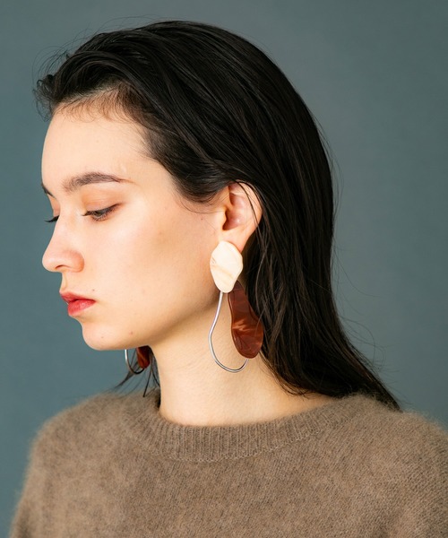 UNITED TOKYO（ユナイテッドトウキョウ）の「マーブルモチーフピアス（ピアス（両耳用）・レディース・マルチ/ブラウン/パープル・1/FREE/0）」の12枚目の写真