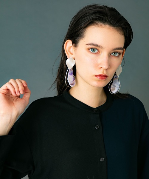 UNITED TOKYO（ユナイテッドトウキョウ）の「マーブルモチーフピアス（ピアス（両耳用）・レディース・マルチ/ブラウン/パープル・1/FREE/0）」の14枚目の写真