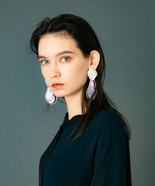 UNITED TOKYO（ユナイテッドトウキョウ）の「マーブルモチーフピアス（ピアス（両耳用）・レディース・マルチ/ブラウン/パープル・1/FREE/0）」の17枚目の写真