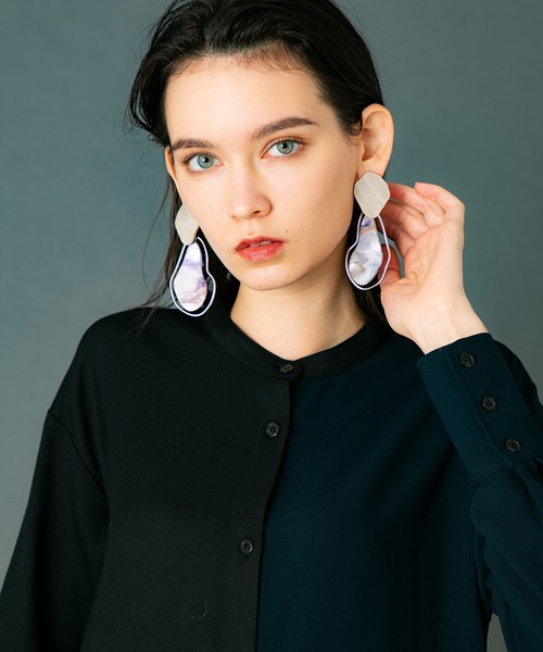 UNITED TOKYO（ユナイテッドトウキョウ）の「マーブルモチーフピアス（ピアス（両耳用）・レディース・マルチ/ブラウン/パープル・1/FREE/0）」の18枚目の写真