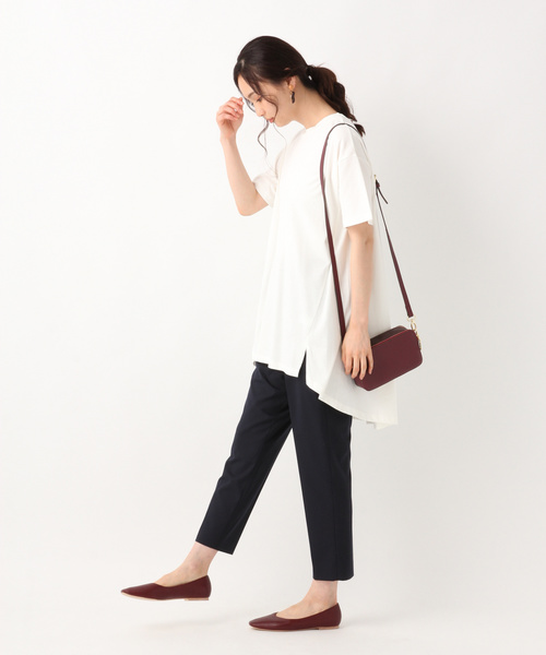 GLOBAL WORK(グローバルワーク)の「サラサラTスリットチュニック/842231(Tシャツ/カットソー・レディース・ホワイト/ブラック/アイボリー/フューシャピンク・FREE)」の9枚目の写真