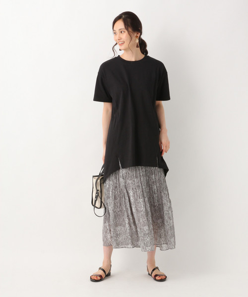 GLOBAL WORK(グローバルワーク)の「サラサラTスリットチュニック/842231(Tシャツ/カットソー・レディース・ホワイト/ブラック/アイボリー/フューシャピンク・FREE)」の14枚目の写真