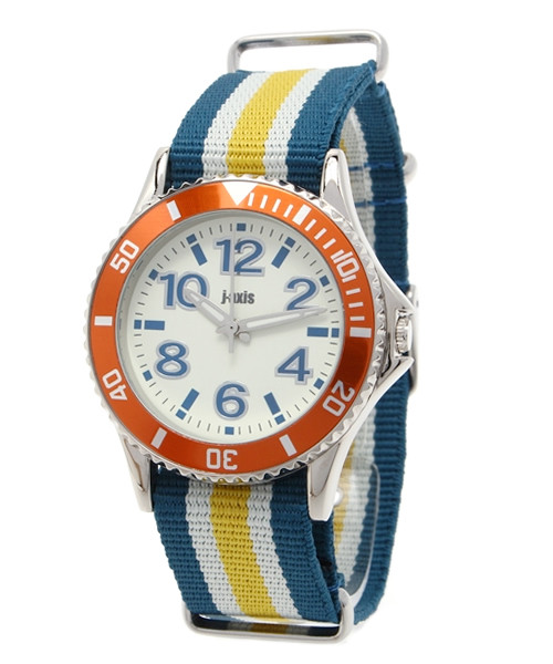 WEGO（ウィゴー）の「WEGO/ラインベルトウォッチ（アナログ腕時計・メンズ・オレンジ/ブルー・FREE）」の2枚目の写真