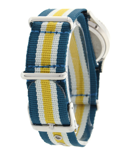 WEGO（ウィゴー）の「WEGO/ラインベルトウォッチ（アナログ腕時計・メンズ・オレンジ/ブルー・FREE）」の4枚目の写真