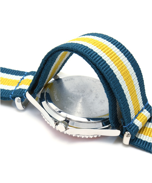 WEGO（ウィゴー）の「WEGO/ラインベルトウォッチ（アナログ腕時計・メンズ・オレンジ/ブルー・FREE）」の7枚目の写真