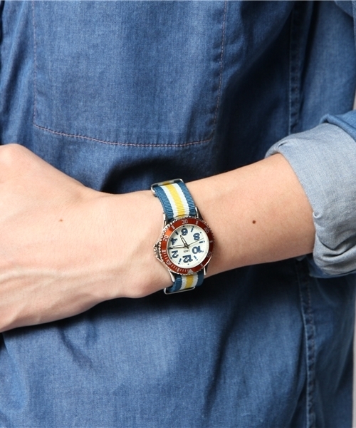 WEGO（ウィゴー）の「WEGO/ラインベルトウォッチ（アナログ腕時計・メンズ・オレンジ/ブルー・FREE）」の9枚目の写真