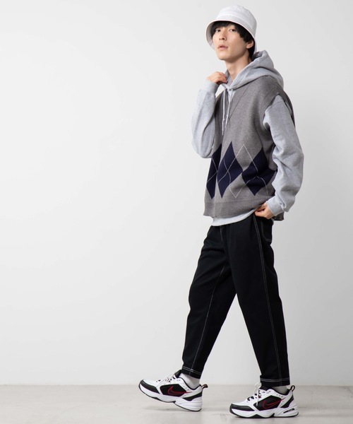 WEGO（ウィゴー）の「WEGO/アーガイルニットベスト（ベスト・メンズ・ホワイト/杢グレー/ブラック・MEDIUM/LARGE）」の12枚目の写真