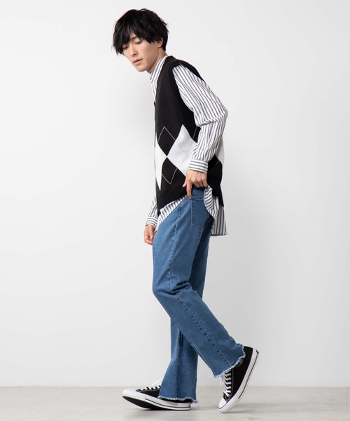 WEGO（ウィゴー）の「WEGO/アーガイルニットベスト（ベスト・メンズ・ホワイト/杢グレー/ブラック・MEDIUM/LARGE）」の20枚目の写真