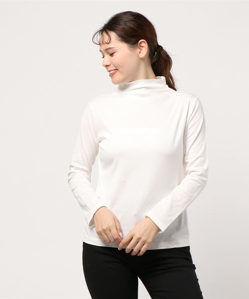 human woman(ヒューマンウーマン)の「エコウォームハイネックカットソー(Tシャツ/カットソー・レディース・ホワイト/グレー系その他・MEDIUM)」の8枚目の写真